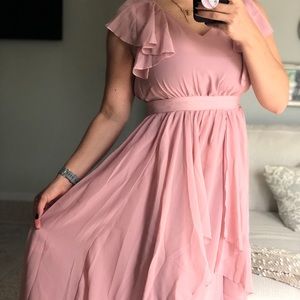 Shein Flounce detail layered midi dress